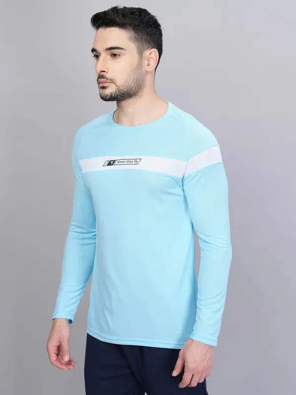 Men Colorblock Slim Fit Crew Neck T-shirt with TECHNO COOL 