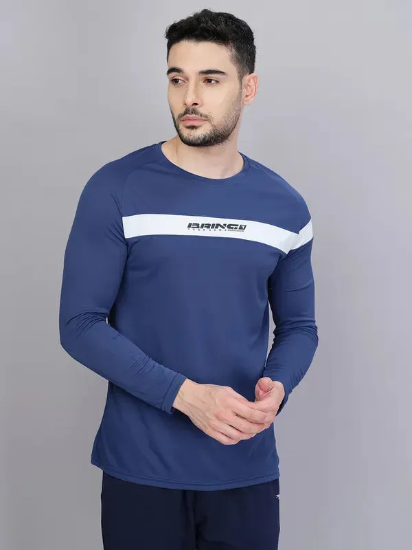 Men Colorblock Slim Fit Crew Neck T-shirt with TECHNO COOL 