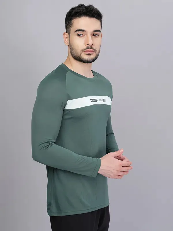 Men Colorblock Slim Fit Crew Neck T-shirt with TECHNO COOL 