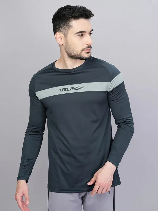 Men Colorblock Slim Fit Crew Neck T-shirt with TECHNO COOL 