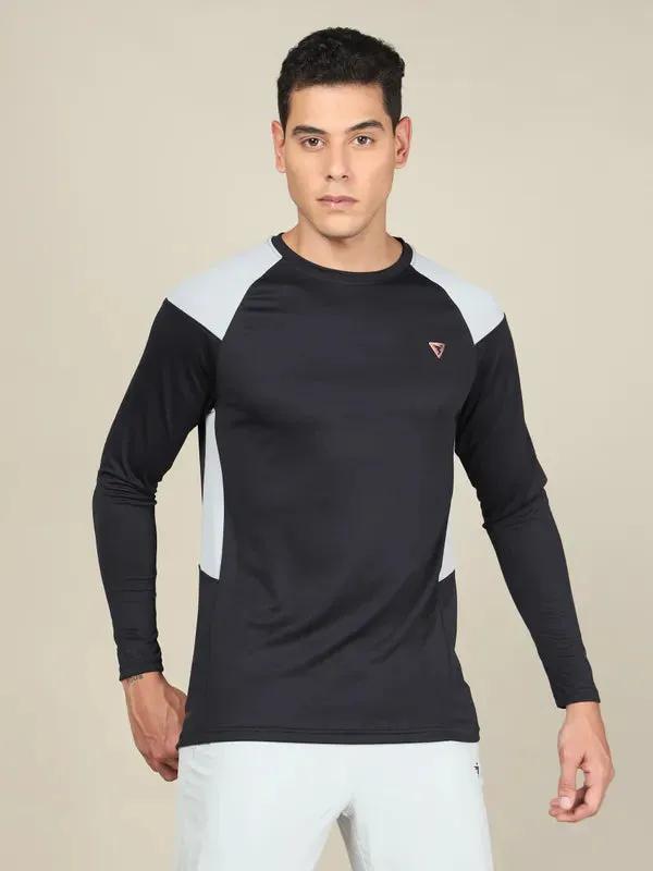 Men Colorblock Slim Fit Crew Neck T-shirt with TECHNO COOL 