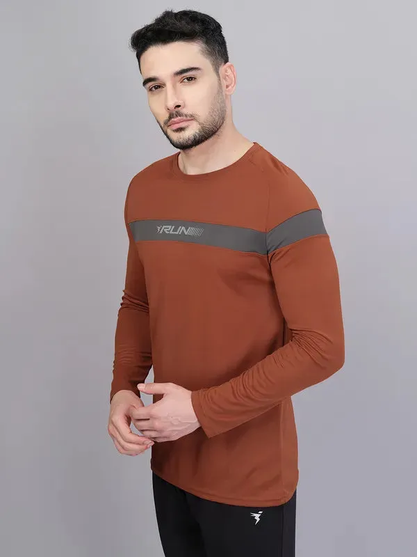 Men Colorblock Slim Fit Crew Neck T-shirt with TECHNO COOL 