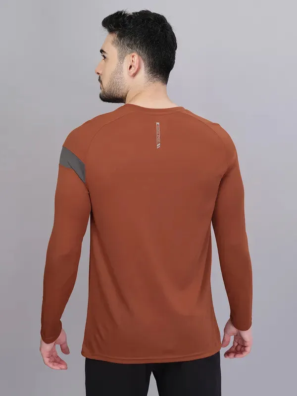 Men Colorblock Slim Fit Crew Neck T-shirt with TECHNO COOL 