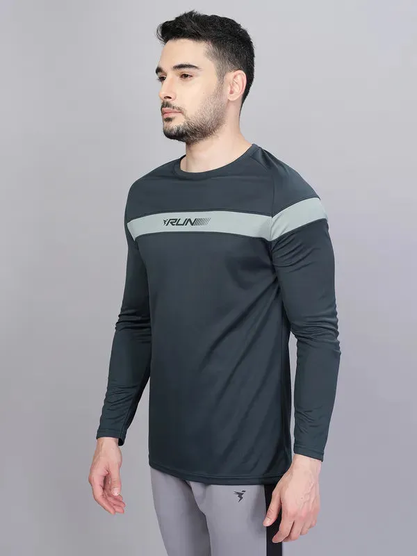 Men Colorblock Slim Fit Crew Neck T-shirt with TECHNO COOL 