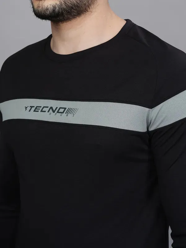 Men Colorblock Slim Fit Crew Neck T-shirt with TECHNO COOL 