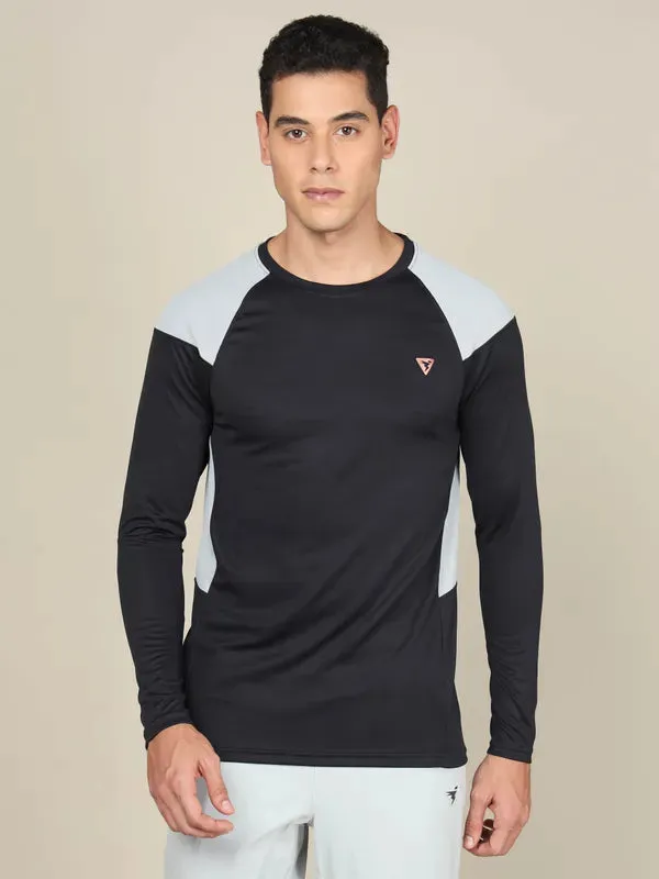 Men Colorblock Slim Fit Crew Neck T-shirt with TECHNO COOL 