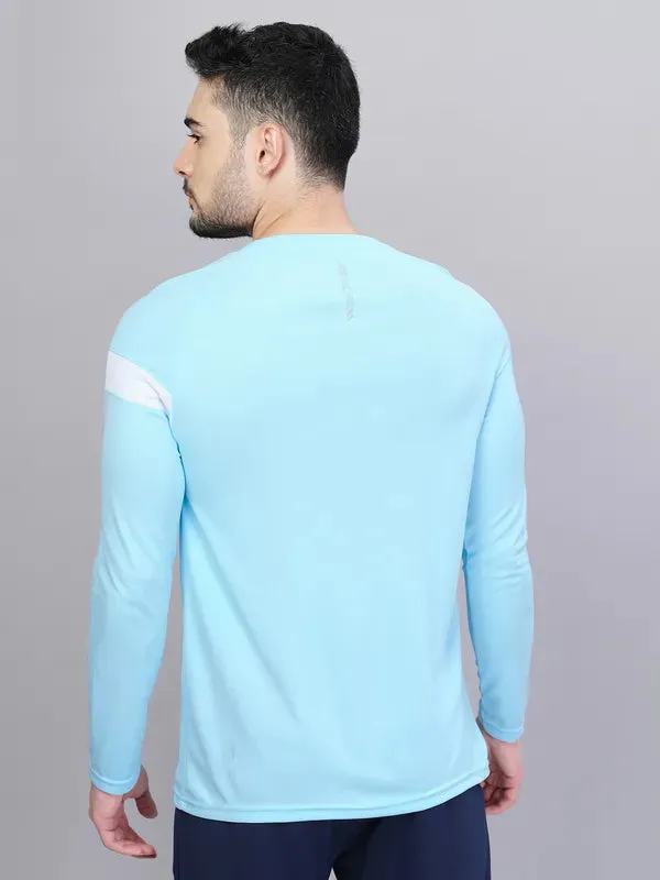 Men Colorblock Slim Fit Crew Neck T-shirt with TECHNO COOL 