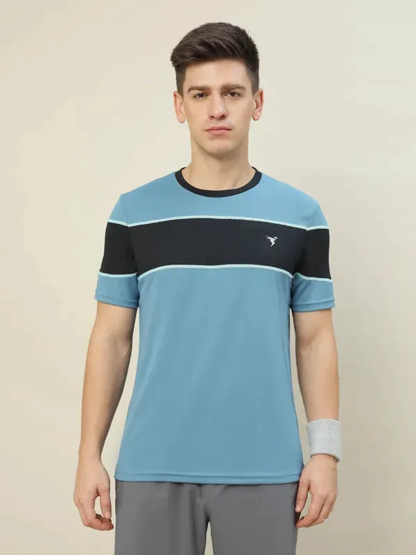 Men Colorblock Slim Fit Crew Neck T-shirt with TECHNO COOL 