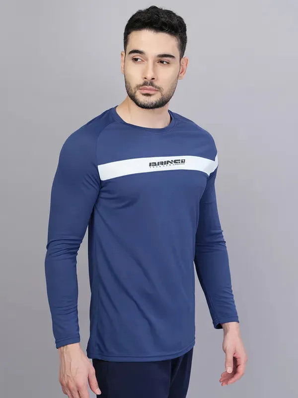 Men Colorblock Slim Fit Crew Neck T-shirt with TECHNO COOL 