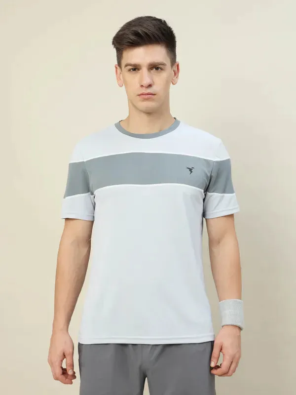 Men Colorblock Slim Fit Crew Neck T-shirt with TECHNO COOL 