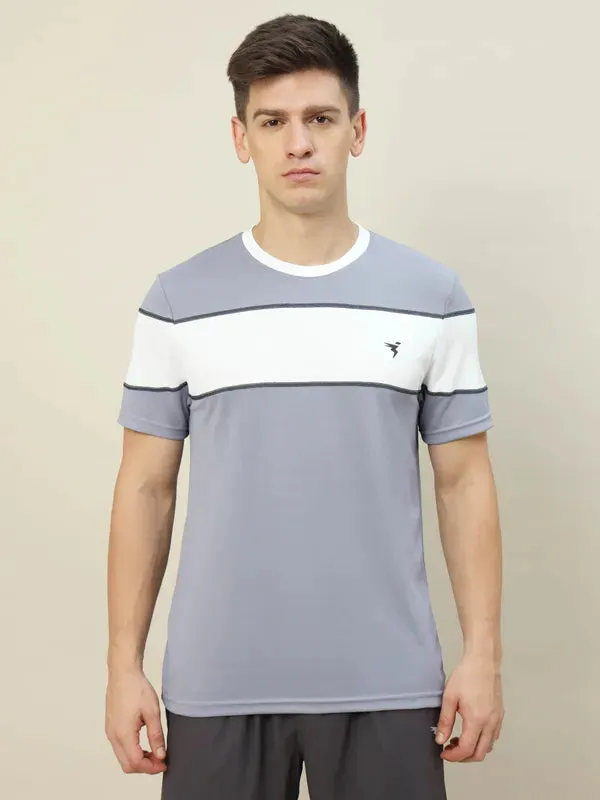 Men Colorblock Slim Fit Crew Neck T-shirt with TECHNO COOL 