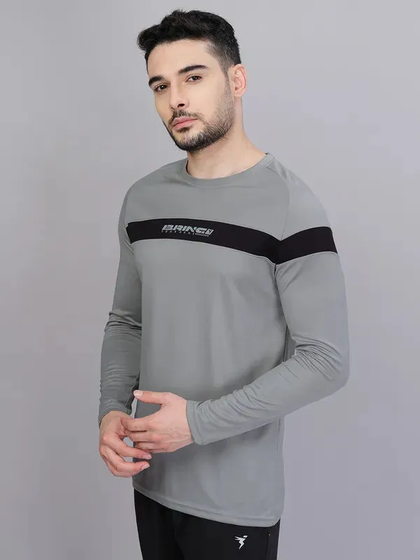 Men Colorblock Slim Fit Crew Neck T-shirt with TECHNO COOL 