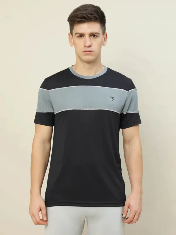 Men Colorblock Slim Fit Crew Neck T-shirt with TECHNO COOL 