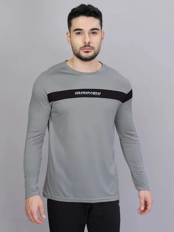 Men Colorblock Slim Fit Crew Neck T-shirt with TECHNO COOL 