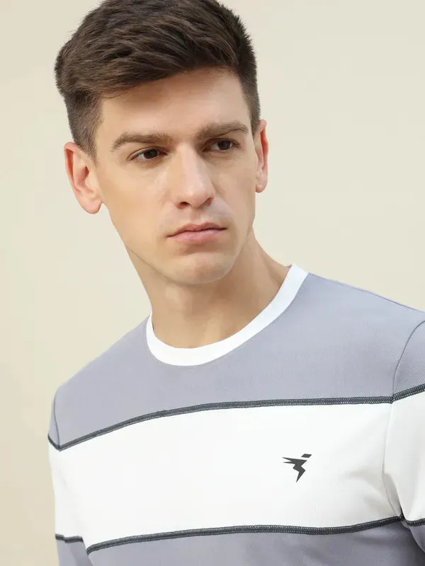 Men Colorblock Slim Fit Crew Neck T-shirt with TECHNO COOL 