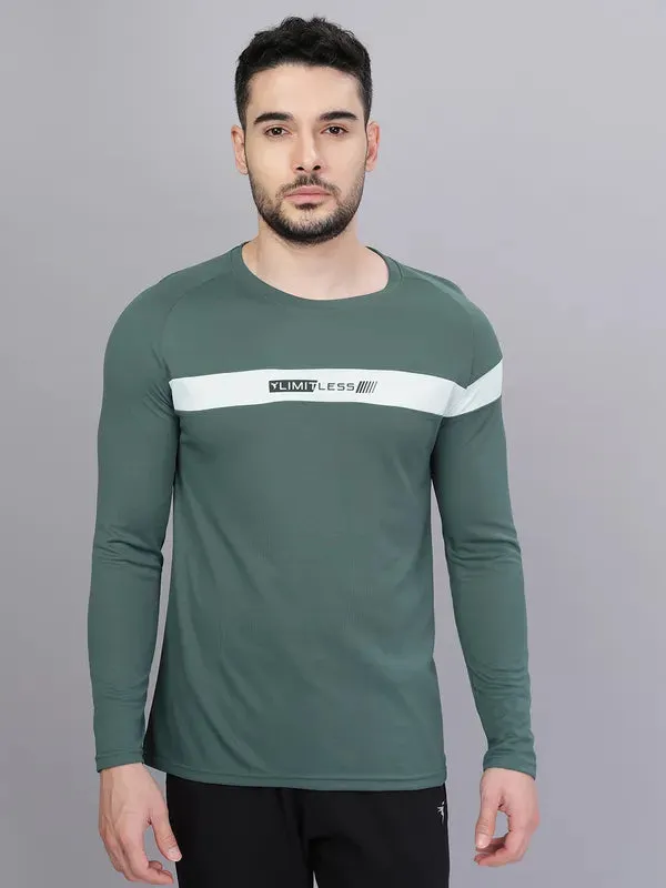 Men Colorblock Slim Fit Crew Neck T-shirt with TECHNO COOL 