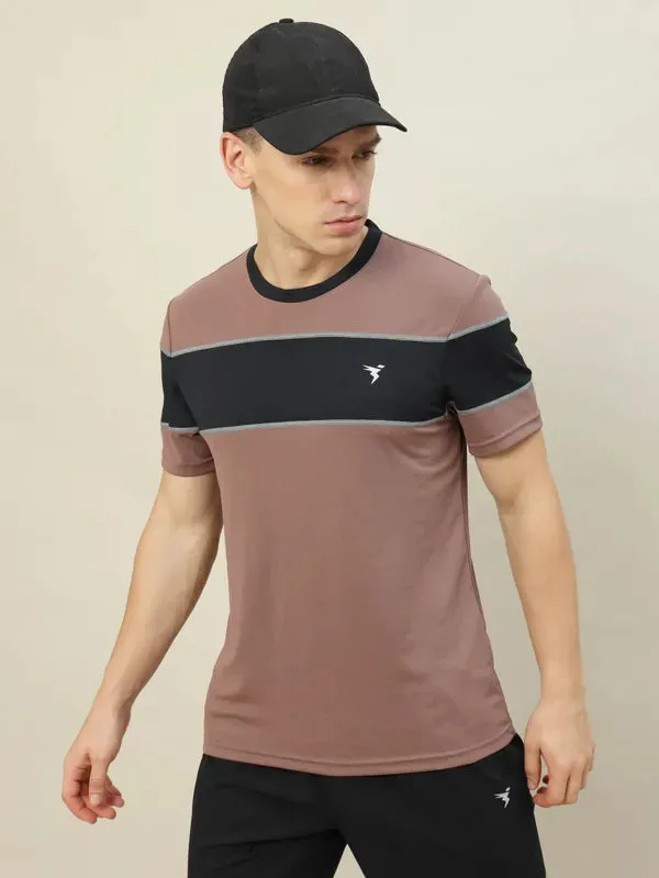 Men Colorblock Slim Fit Crew Neck T-shirt with TECHNO COOL 