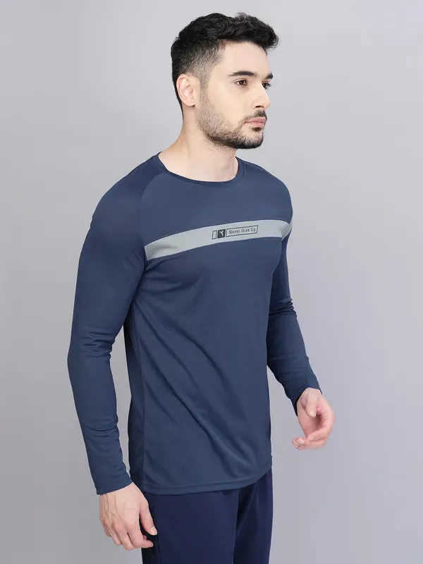 Men Colorblock Slim Fit Crew Neck T-shirt with TECHNO COOL 