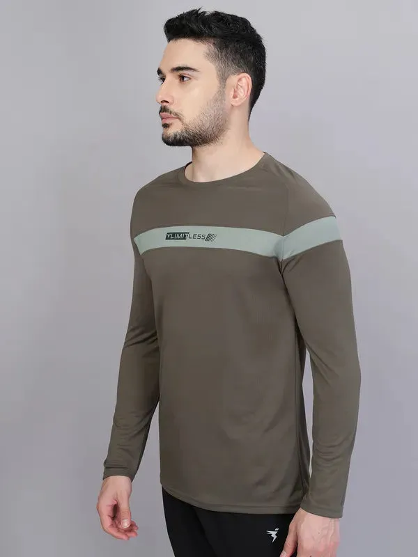 Men Colorblock Slim Fit Crew Neck T-shirt with TECHNO COOL 