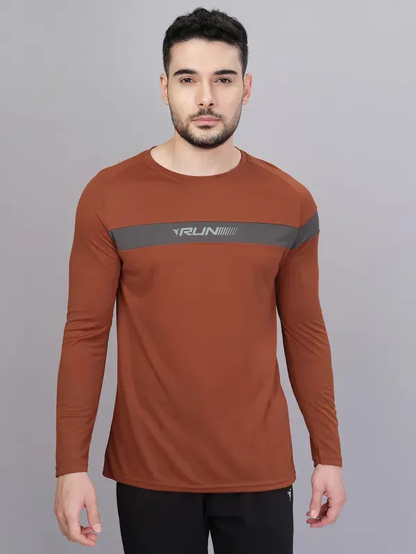 Men Colorblock Slim Fit Crew Neck T-shirt with TECHNO COOL 