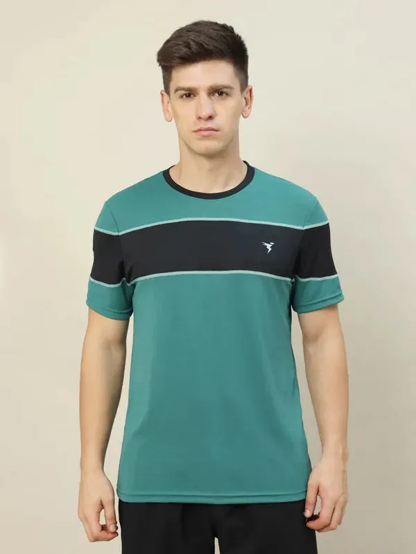 Men Colorblock Slim Fit Crew Neck T-shirt with TECHNO COOL 