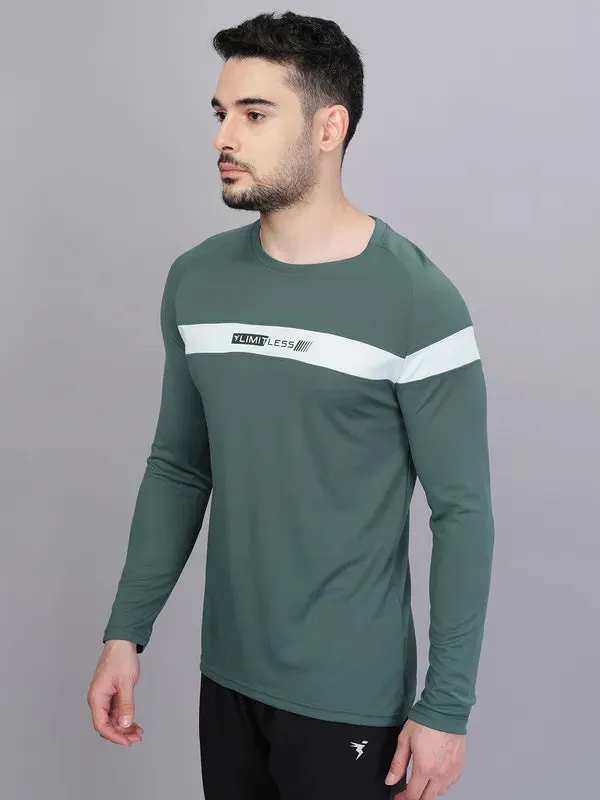 Men Colorblock Slim Fit Crew Neck T-shirt with TECHNO COOL 