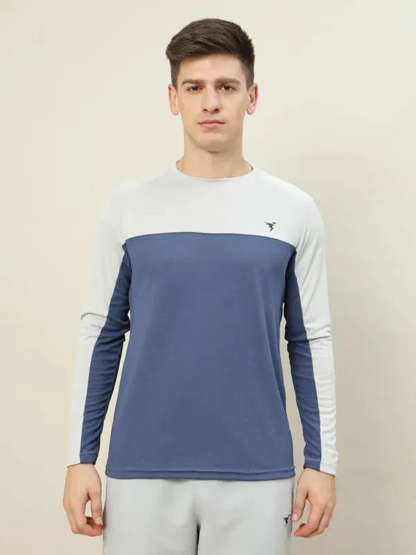 Men Colorblock Slim Fit Crew Neck T-shirt with TECHNO COOL 