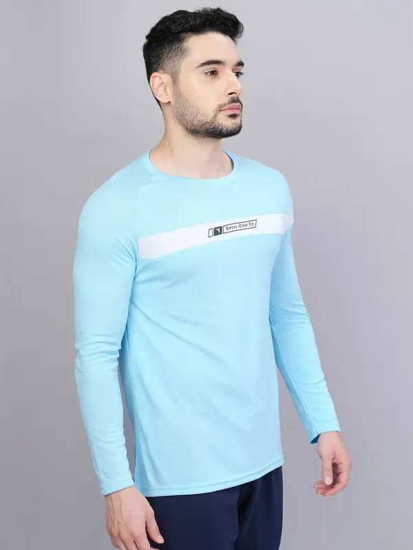 Men Colorblock Slim Fit Crew Neck T-shirt with TECHNO COOL 