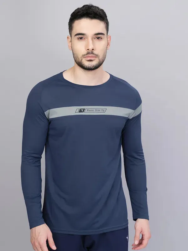 Men Colorblock Slim Fit Crew Neck T-shirt with TECHNO COOL 