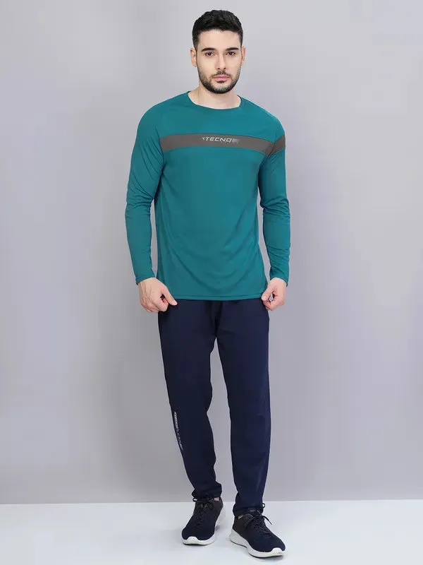 Men Colorblock Slim Fit Crew Neck T-shirt with TECHNO COOL 