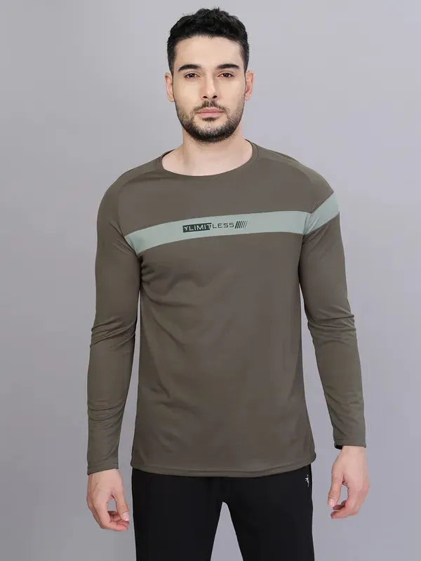 Men Colorblock Slim Fit Crew Neck T-shirt with TECHNO COOL 