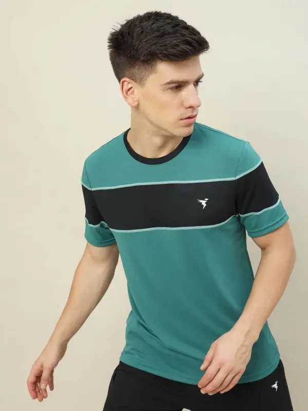 Men Colorblock Slim Fit Crew Neck T-shirt with TECHNO COOL 