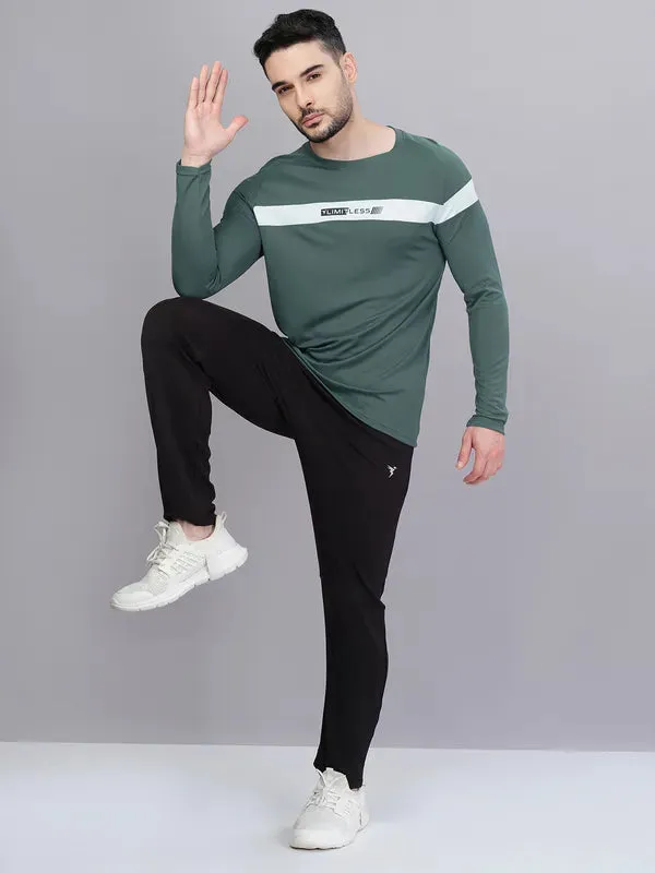 Men Colorblock Slim Fit Crew Neck T-shirt with TECHNO COOL 