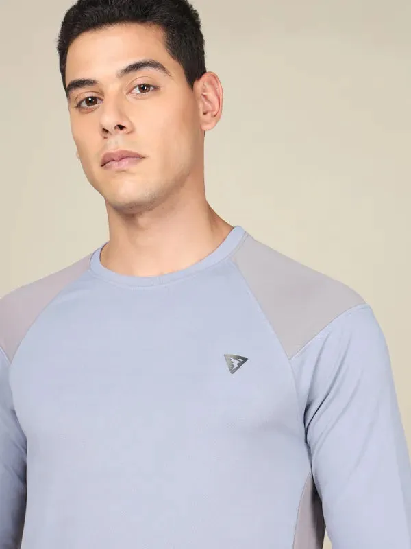 Men Colorblock Slim Fit Crew Neck T-shirt with TECHNO COOL 