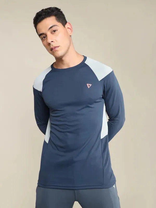 Men Colorblock Slim Fit Crew Neck T-shirt with TECHNO COOL 