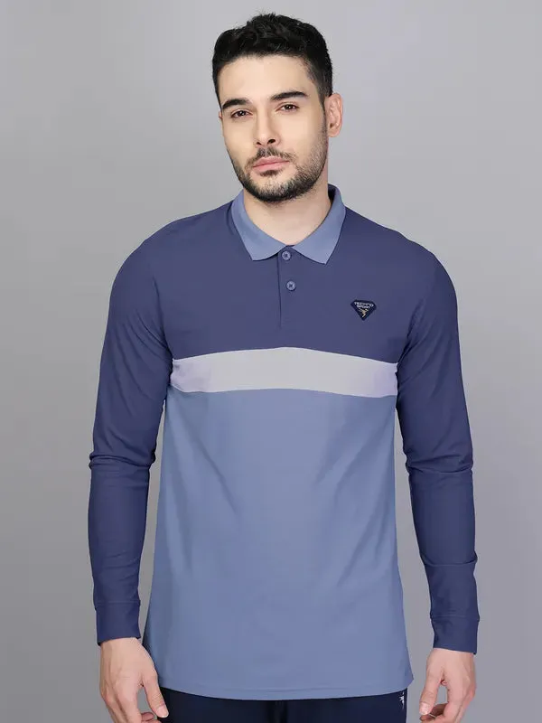 Men Colorblock Slim Fit Polo T-shirt with MATPIQ