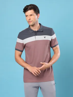 Men Colorblock Slim Fit Polo T-shirt with MATPIQ