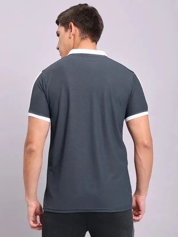 Men Colorblock Slim Fit Polo T-shirt with MATPIQ