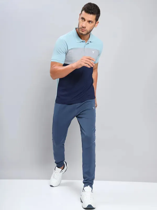 Men Colorblock Slim Fit Polo T-shirt with MATPIQ