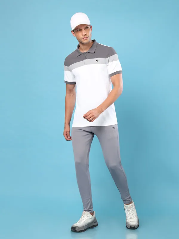 Men Colorblock Slim Fit Polo T-shirt with MATPIQ