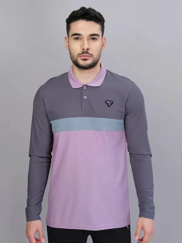 Men Colorblock Slim Fit Polo T-shirt with MATPIQ