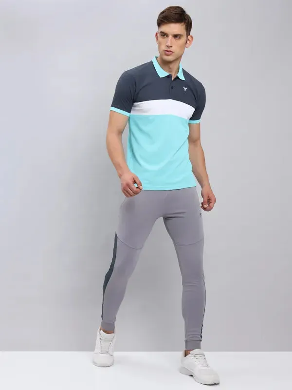 Men Colorblock Slim Fit Polo T-shirt with MATPIQ