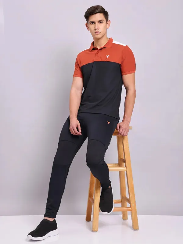 Men Colorblock Slim Fit Polo T-shirt with MATPIQ