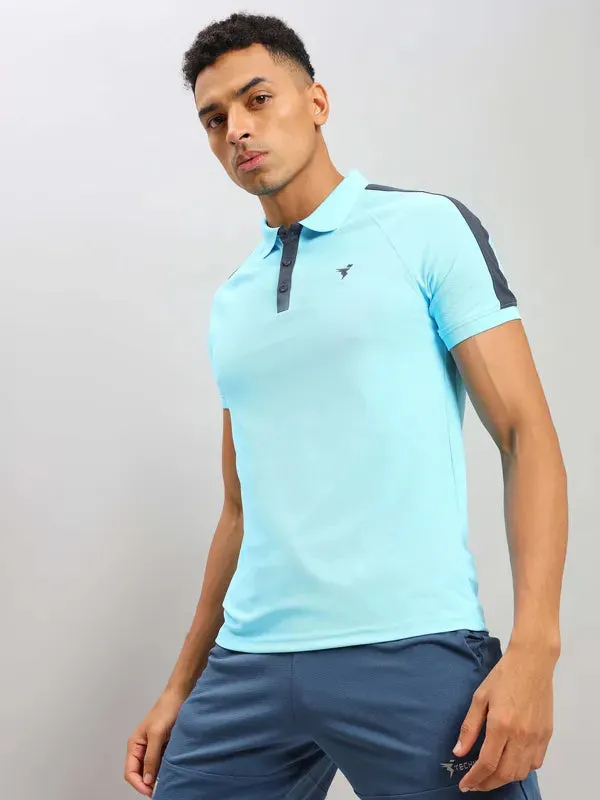 Men Colorblock Slim Fit Polo T-shirt with MATPIQ