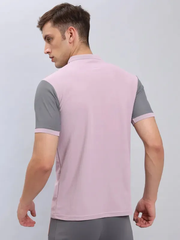 Men Colorblock Slim Fit Polo T-shirt with MATPIQ