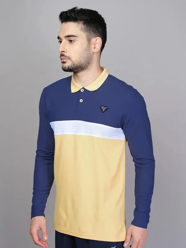 Men Colorblock Slim Fit Polo T-shirt with MATPIQ