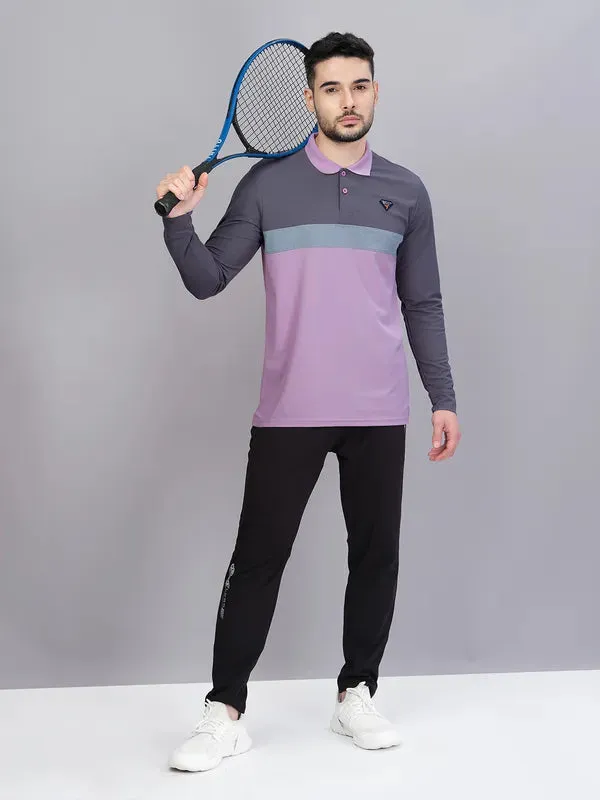 Men Colorblock Slim Fit Polo T-shirt with MATPIQ