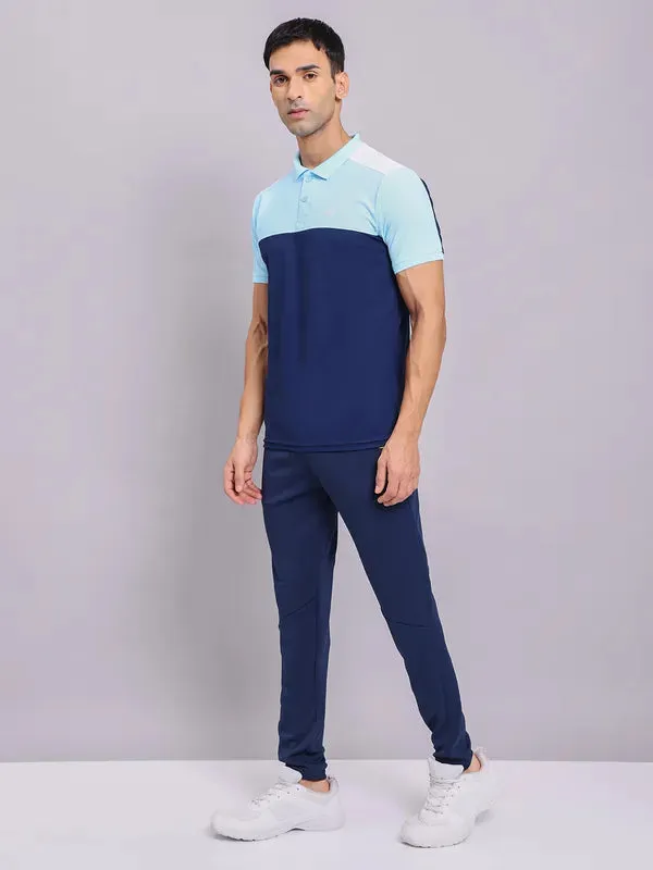 Men Colorblock Slim Fit Polo T-shirt with MATPIQ