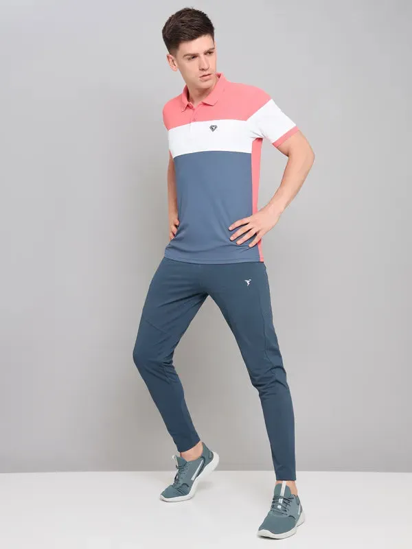 Men Colorblock Slim Fit Polo T-shirt with MATPIQ