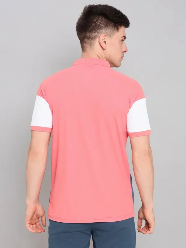 Men Colorblock Slim Fit Polo T-shirt with MATPIQ